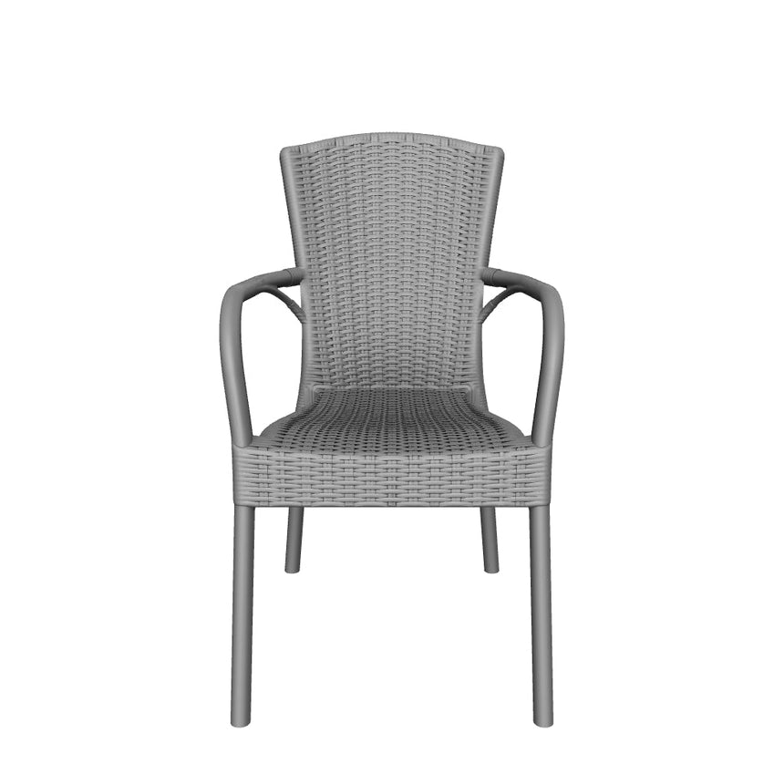 Royal Rattan Görünümlü Polipropilen Sandalye Antrasit