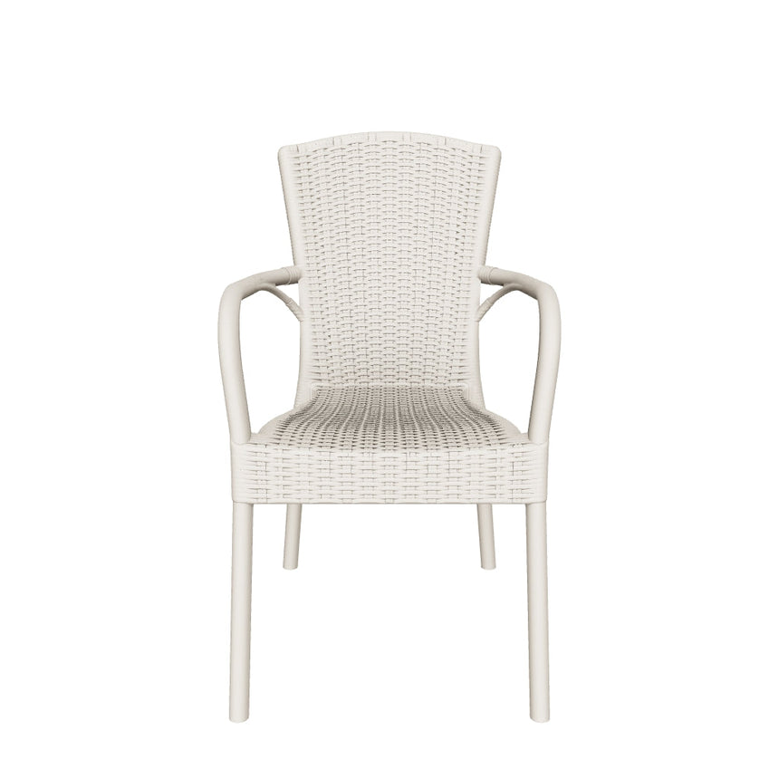 Royal Rattan Görünümlü Polipropilen Sandalye Bej