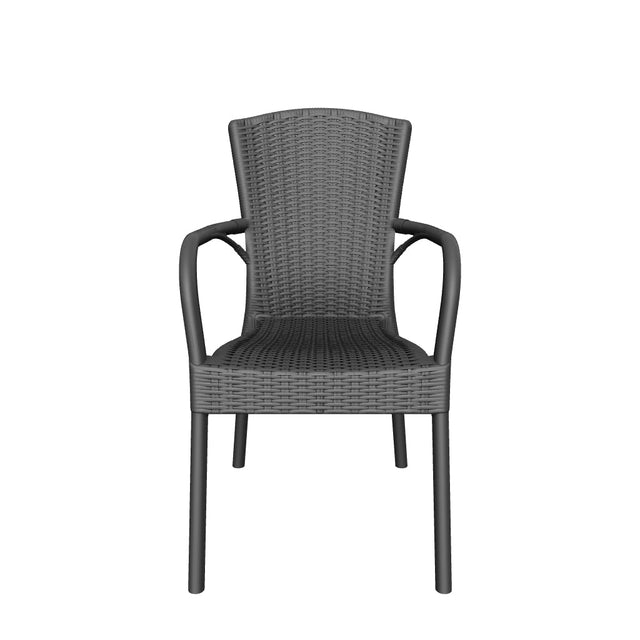 Royal Rattan Görünümlü Polipropilen Sandalye Siyah