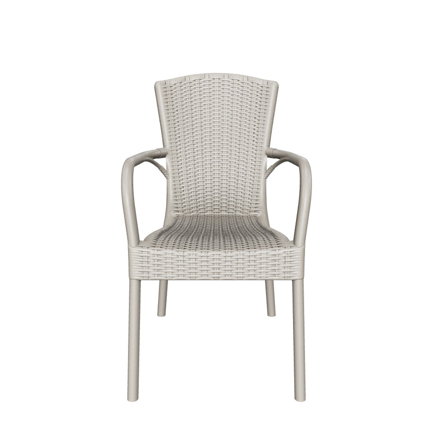 Royal Rattan Görünümlü Polipropilen Sandalye Vizon