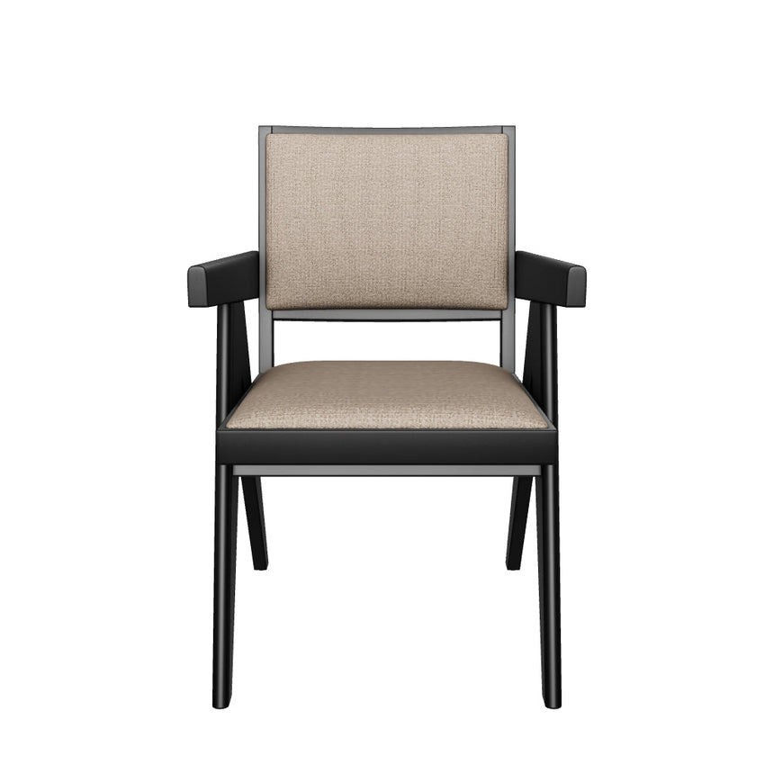 Sara Vizon Minderli Kollu Ahşap Sandalye Siyah