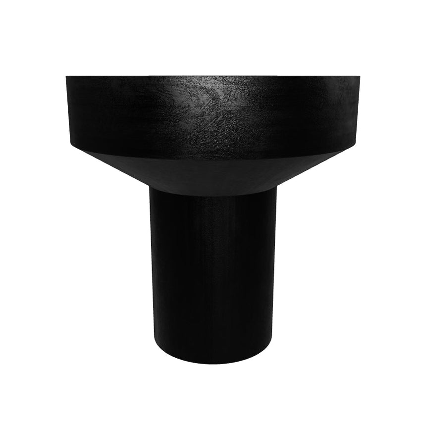 Torku Ahşap Yuvarlak Yan Sehpa Siyah