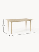 Riko Dikdörtgen Ahşap Yemek Masası Beyaz Meşe