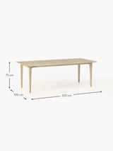 Riko Dikdörtgen Ahşap Yemek Masası Beyaz Meşe