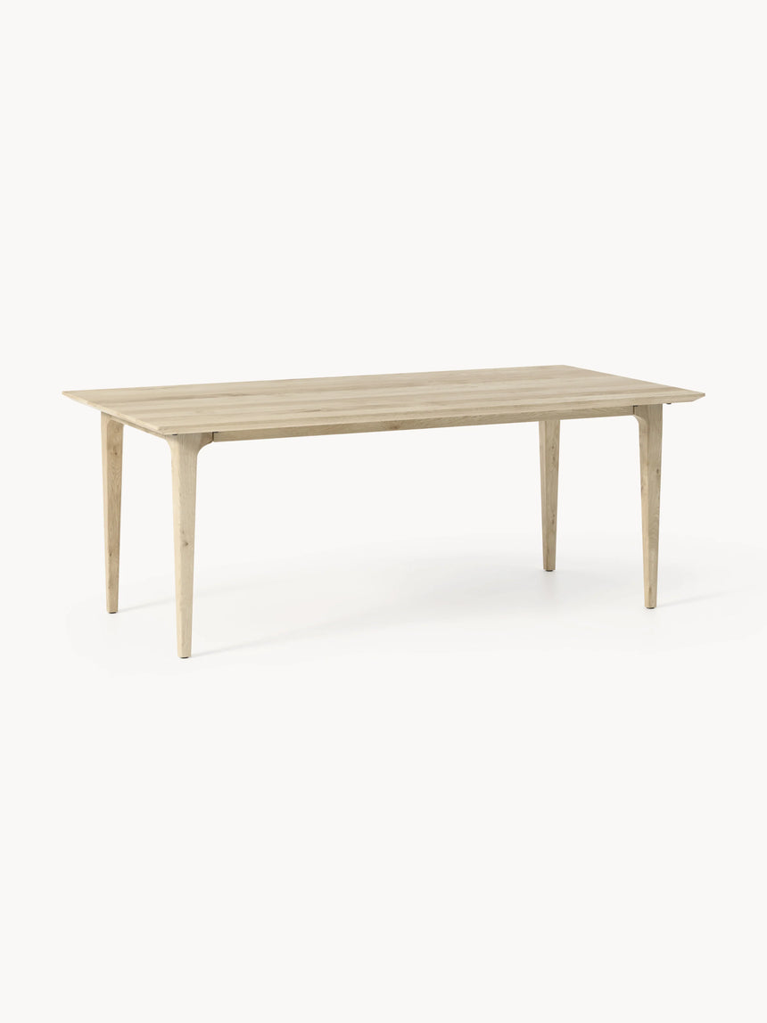 Riko Dikdörtgen Ahşap Yemek Masası Beyaz Meşe