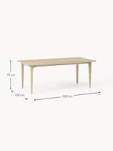 Riko Dikdörtgen Ahşap Yemek Masası Beyaz Meşe