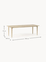 Riko Dikdörtgen Ahşap Yemek Masası Beyaz Meşe