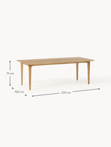 Riko Dikdörtgen Ahşap Yemek Masası Meşe