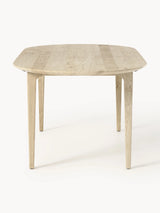 Riko Oval Ahşap Yemek Masası Beyaz Meşe