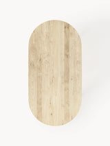 Riko Oval Ahşap Yemek Masası Beyaz Meşe