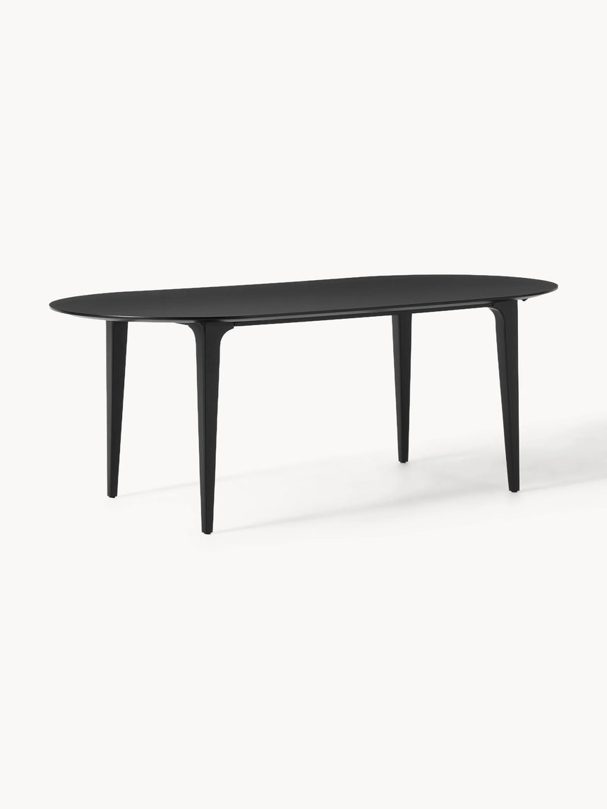 Riko Oval Ahşap Yemek Masası Siyah