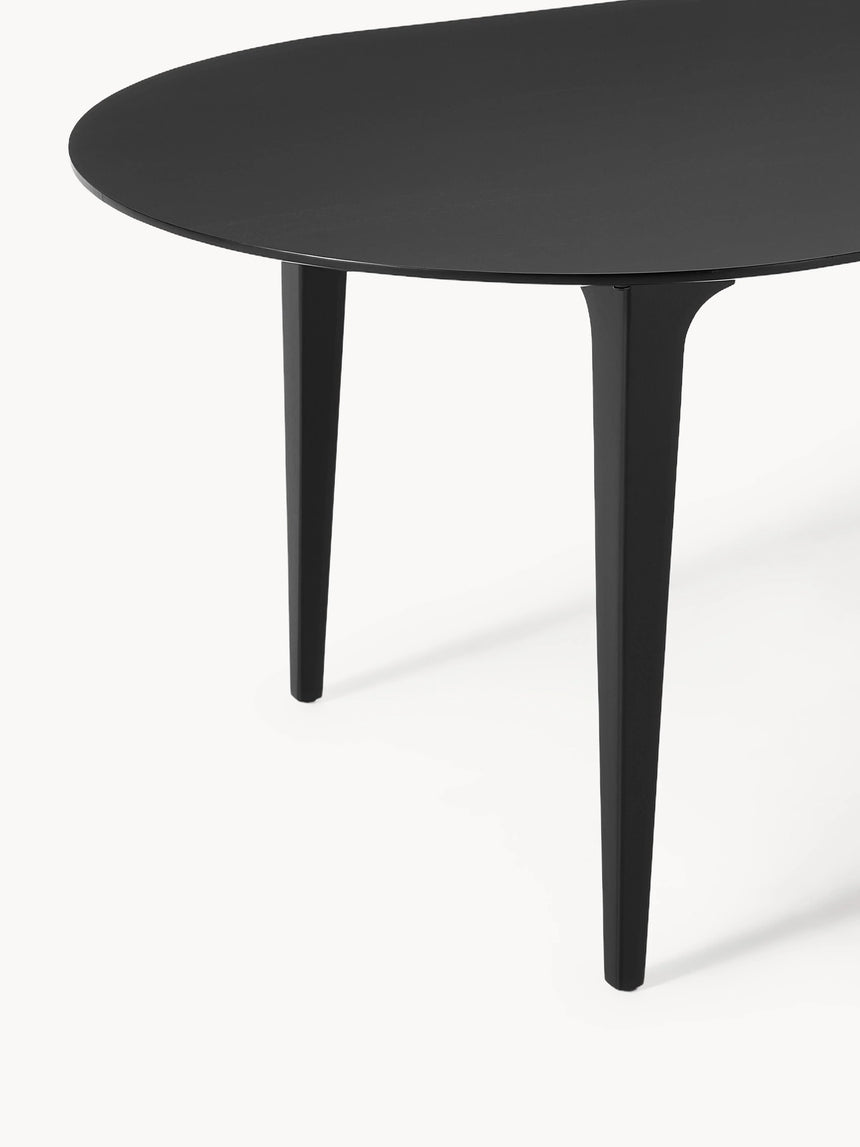 Riko Oval Ahşap Yemek Masası Siyah