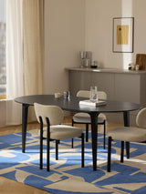 Riko Oval Ahşap Yemek Masası Siyah