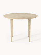 Riko Yuvarlak Ahşap Yemek Masası Beyaz Meşe