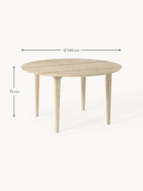 Riko Yuvarlak Ahşap Yemek Masası Beyaz Meşe