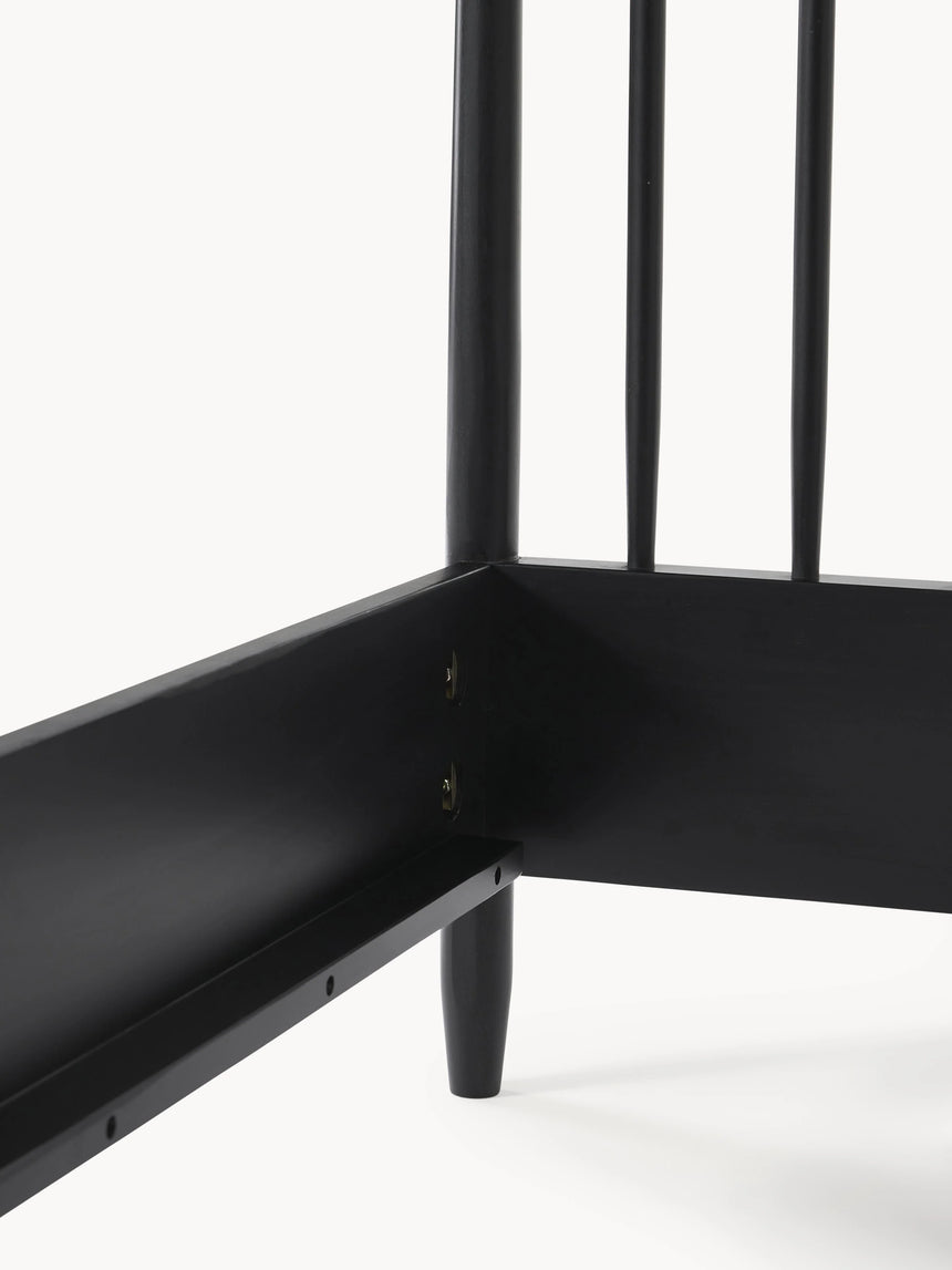 Roma Çift Kişilik Ahşap Karyola Siyah