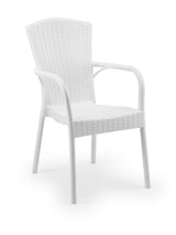 Royal Rattan Görünümlü Polipropilen Sandalye Beyaz
