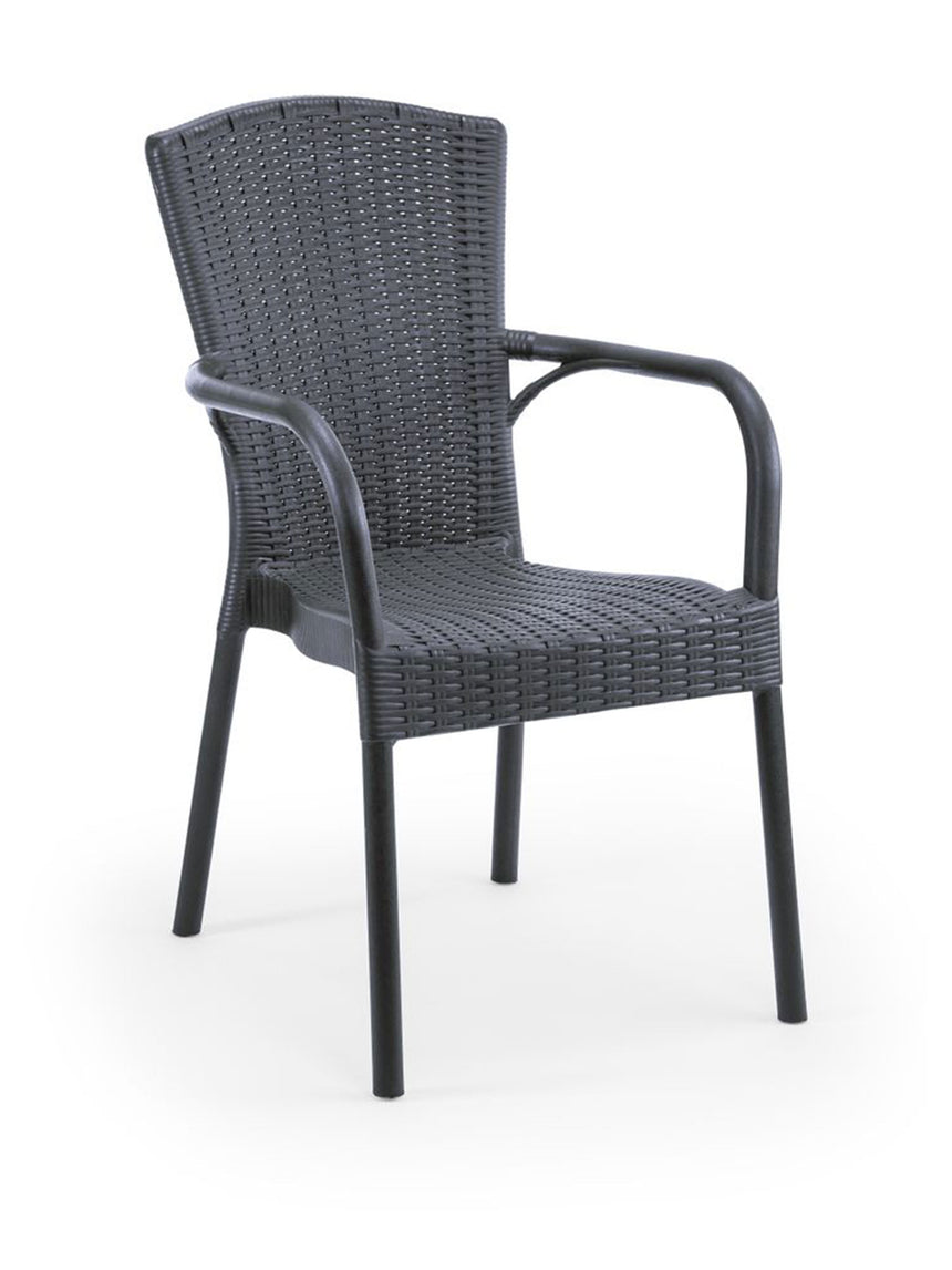 Royal Rattan Görünümlü Polipropilen Sandalye Antrasit