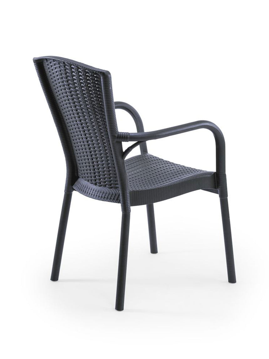 Royal Rattan Görünümlü Polipropilen Sandalye Antrasit