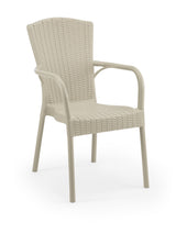 Royal Rattan Görünümlü Polipropilen Sandalye Bej