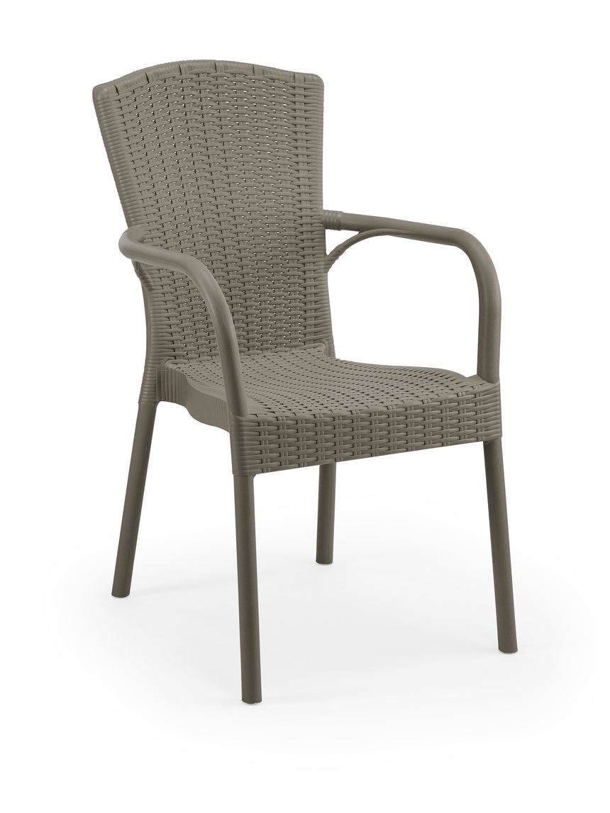 Royal Rattan Görünümlü Polipropilen Sandalye Vizon