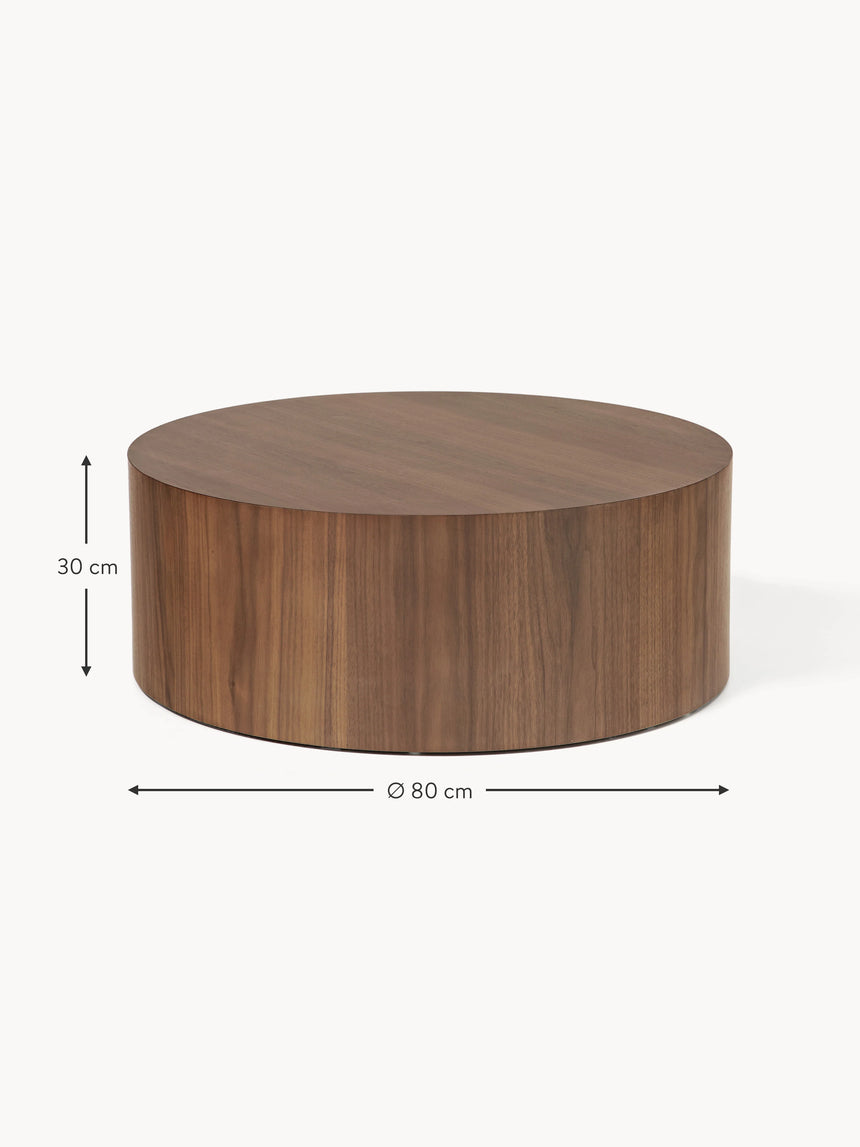 Saba Ahşap Yuvarlak Orta Sehpa Ceviz