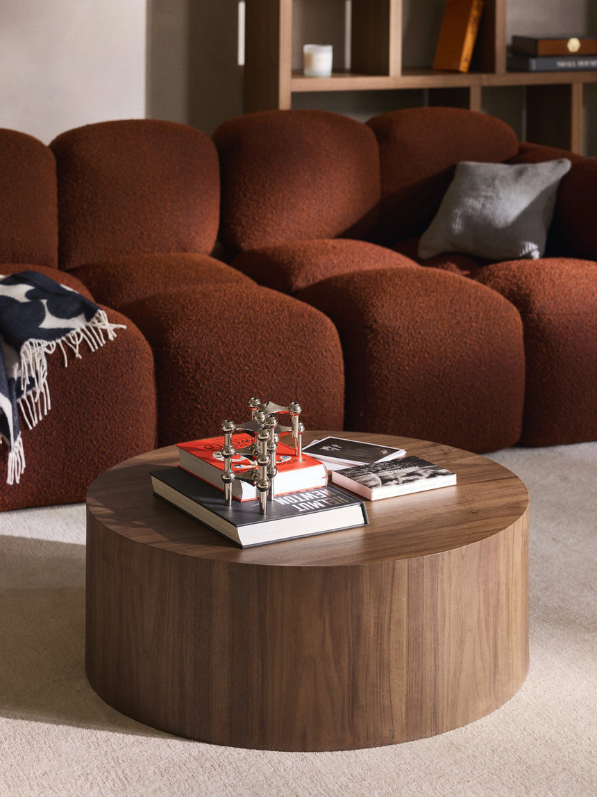 Saba Ahşap Yuvarlak Orta Sehpa Ceviz