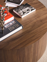 Saba Ahşap Yuvarlak Orta Sehpa Ceviz