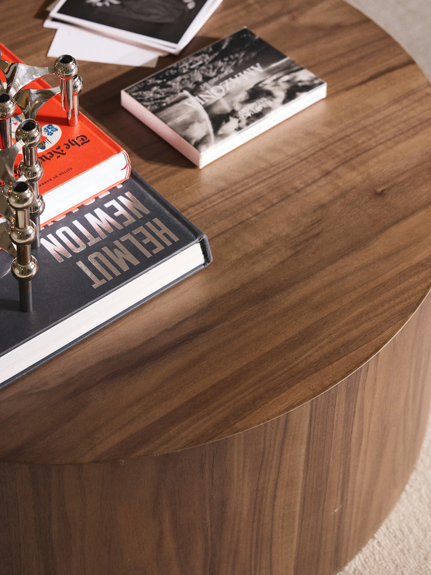 Saba Ahşap Yuvarlak Orta Sehpa Ceviz