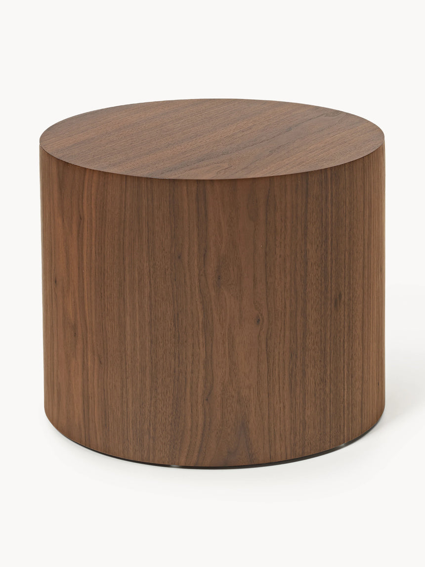 Saba Ahşap Yuvarlak Orta Sehpa Seti İkili Ceviz