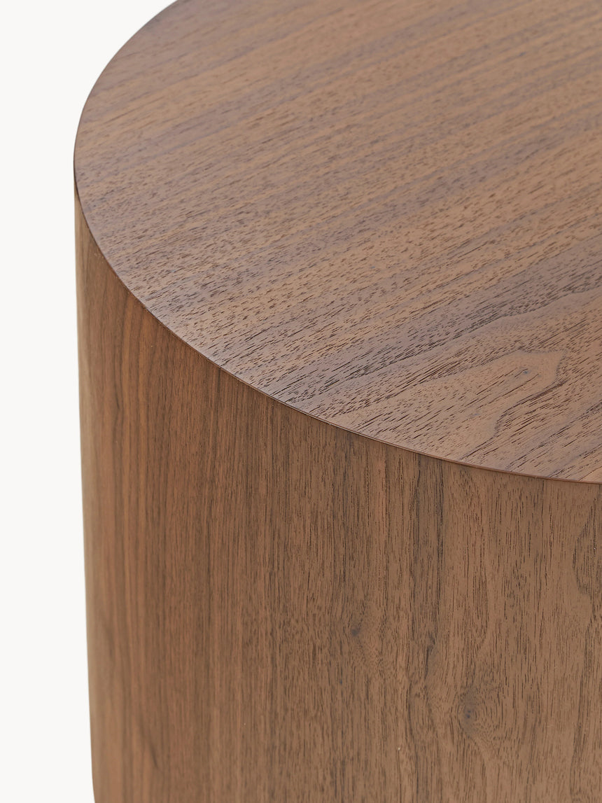 Saba Ahşap Yuvarlak Orta Sehpa Seti İkili Ceviz