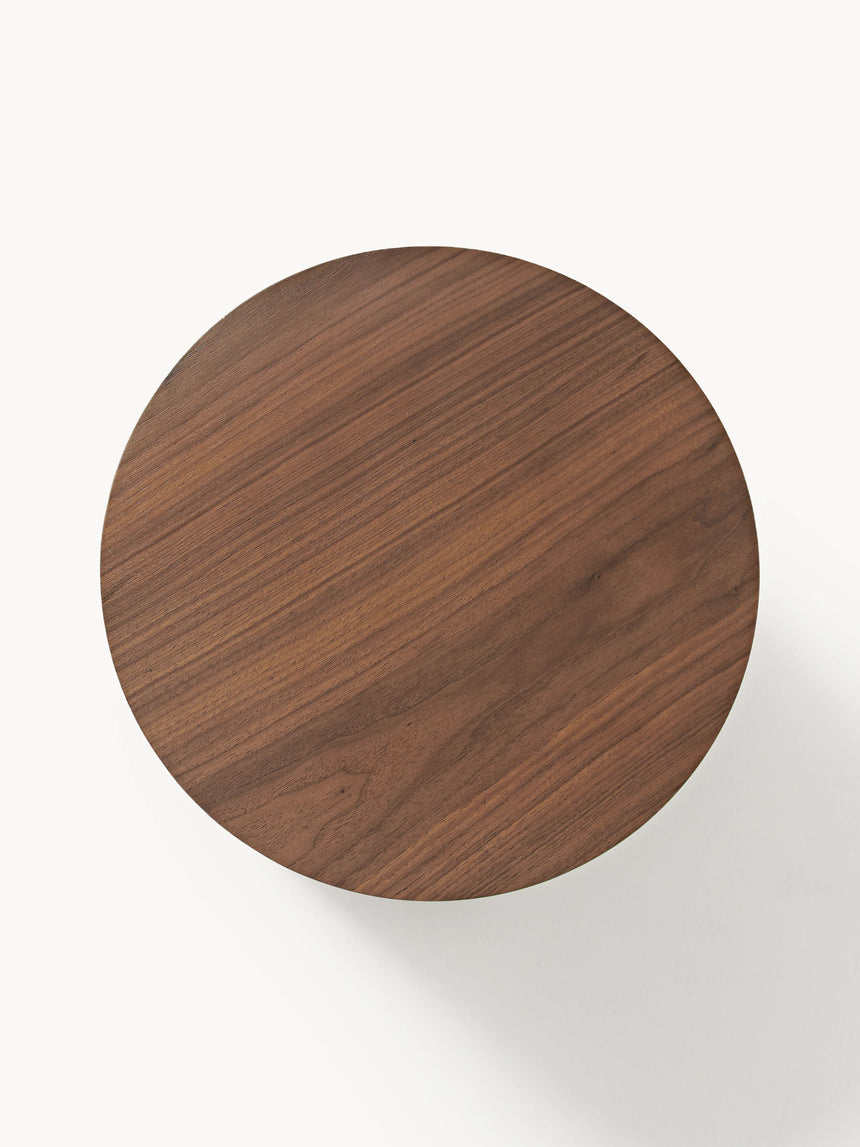 Saba Ahşap Yuvarlak Orta Sehpa Seti İkili Ceviz