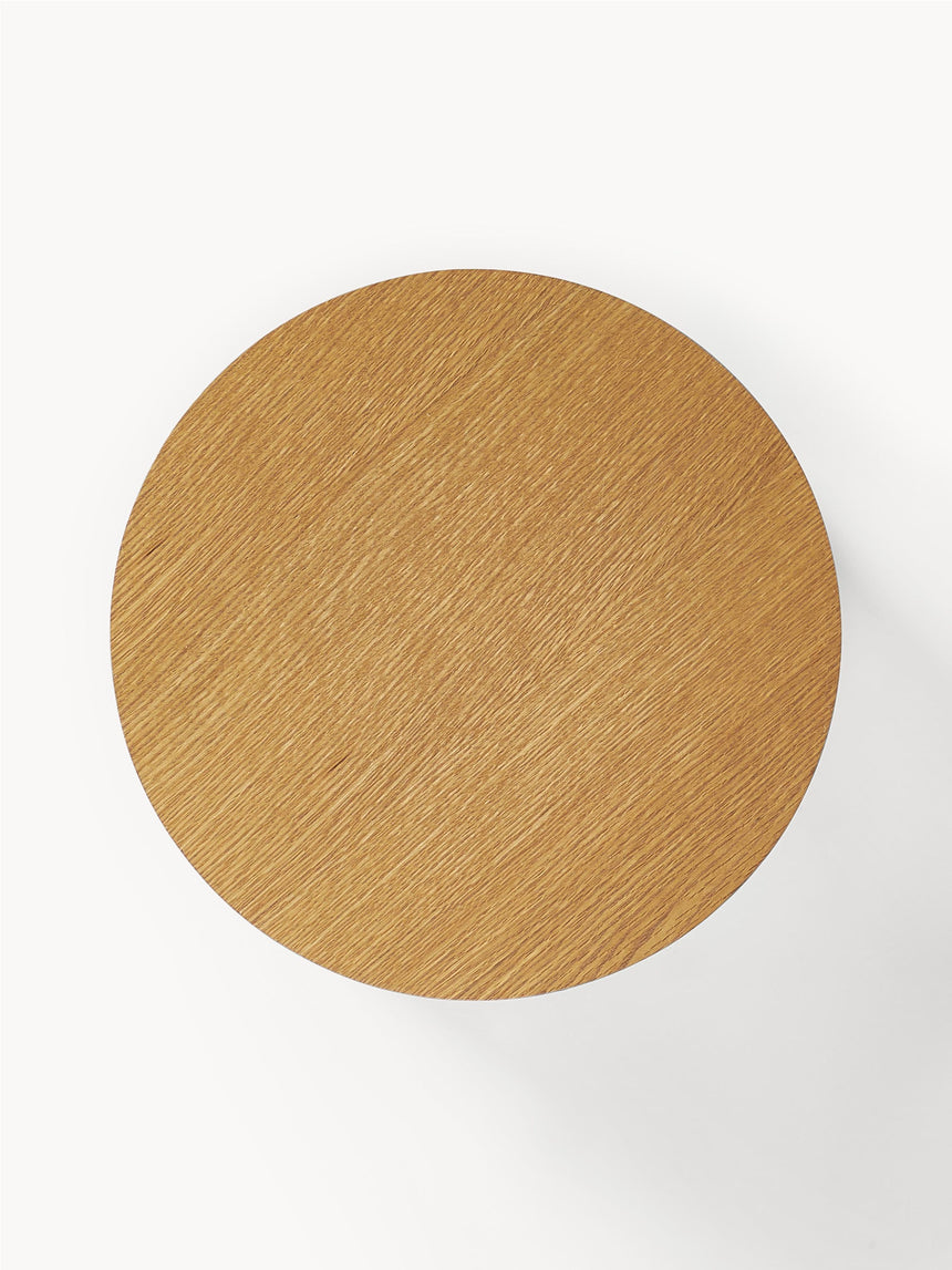 Saba Ahşap Yuvarlak Orta Sehpa Seti İkili Dışbudak