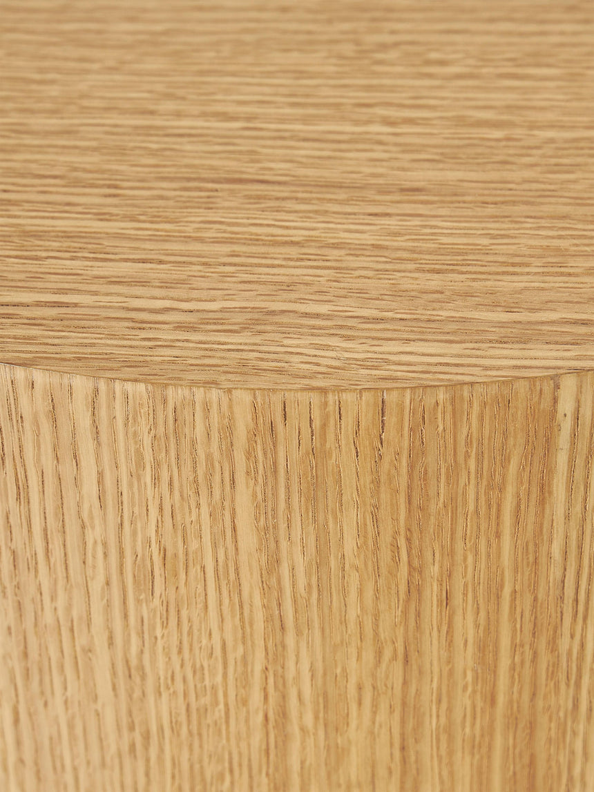 Saba Ahşap Yuvarlak Orta Sehpa Seti İkili Dışbudak