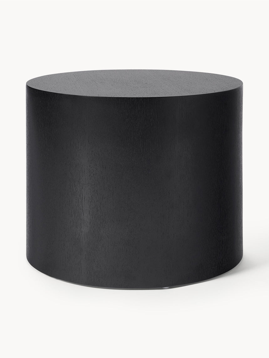 Saba Ahşap Yuvarlak Orta Sehpa Seti İkili Siyah