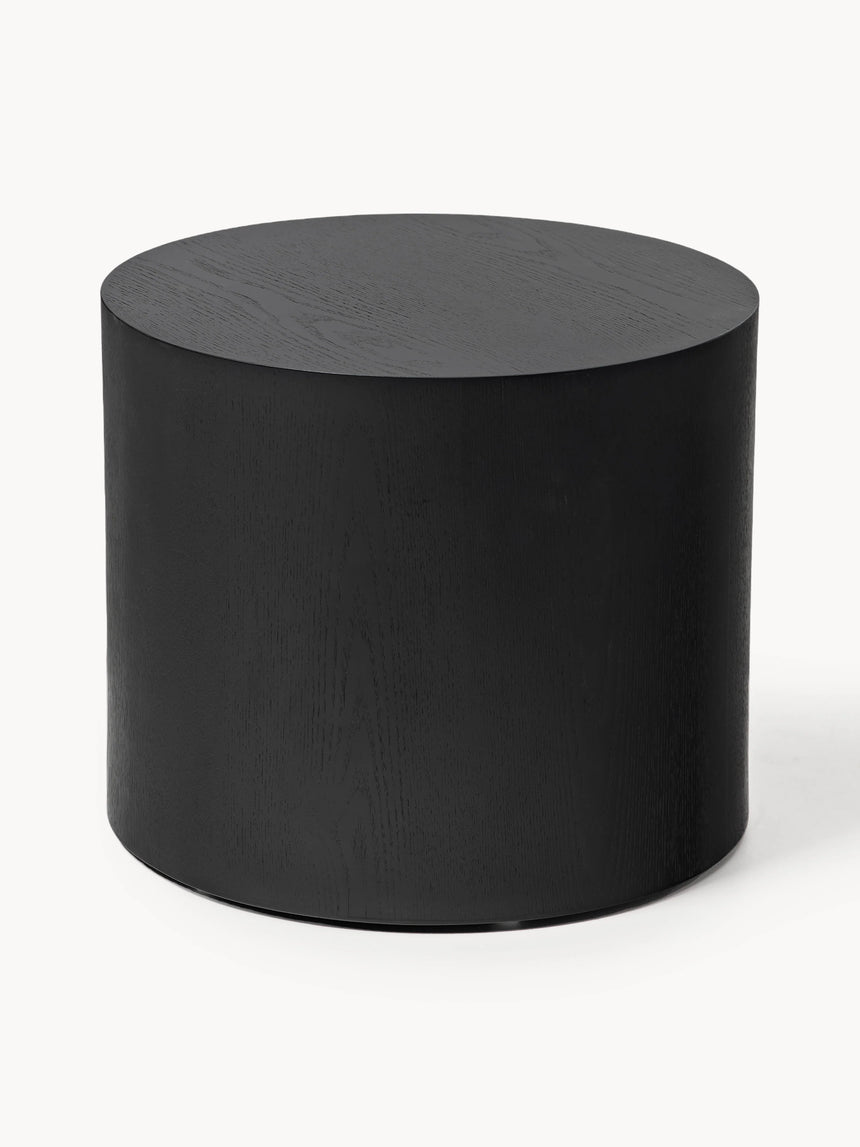 Saba Ahşap Yuvarlak Orta Sehpa Seti İkili Siyah