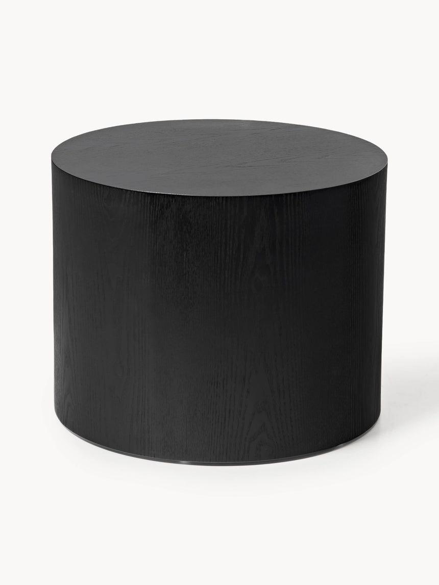 Saba Ahşap Yuvarlak Orta Sehpa Seti İkili Siyah