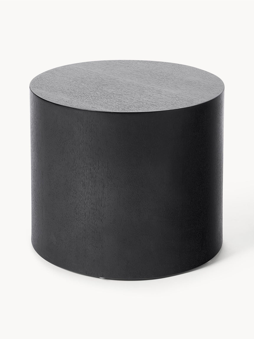 Saba Ahşap Yuvarlak Orta Sehpa Seti İkili Siyah