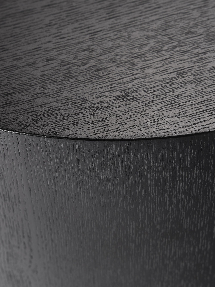 Saba Ahşap Yuvarlak Orta Sehpa Seti İkili Siyah