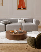 Saba Plus Ahşap Yuvarlak Orta Sehpa Ceviz