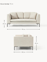 Sade İkili Koltuk Açık Bej