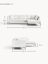 Sade Köşe Koltuk Kırık Beyaz