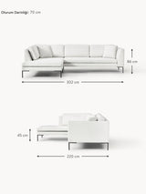 Sade Köşe Koltuk Kırık Beyaz