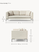 Sade Üçlü Koltuk Açık Bej