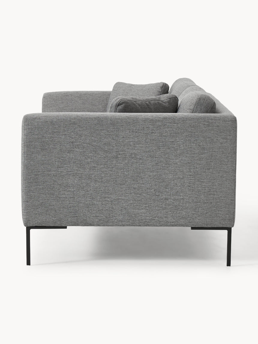 Sade Üçlü Koltuk Koyu Gri