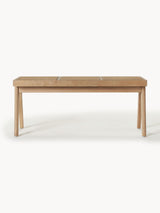 Sara Hazeran İşlemeli Ahşap Bank Meşe