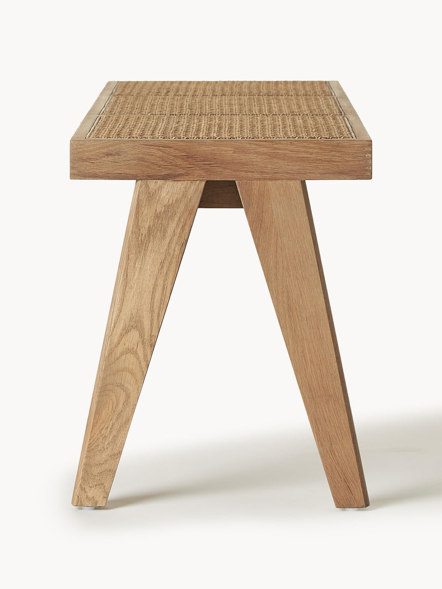 Sara Hazeran İşlemeli Ahşap Bank Meşe