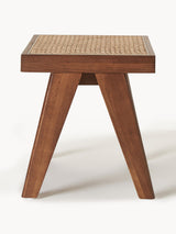 Sara Hazeran İşlemeli Ahşap Tabure Ceviz