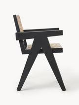 Sara Hazeran İşlemeli Kollu Ahşap Sandalye Siyah