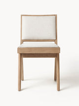 Sara Krem Minderli Ahşap Sandalye Meşe